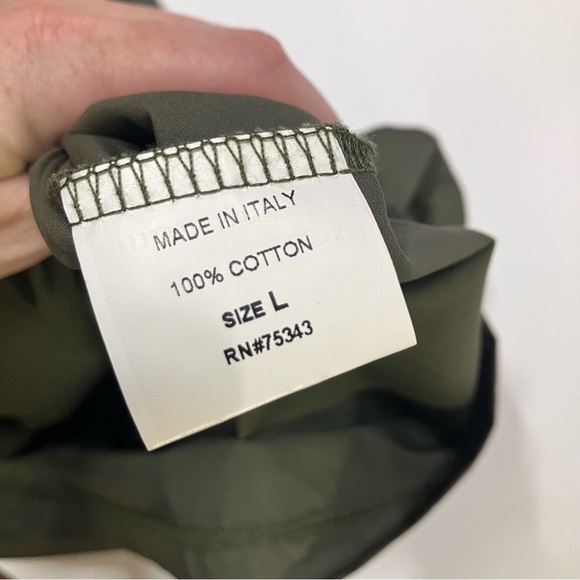 Military green ruffle top by Chepe Italy Size L - Picture 11 of 12